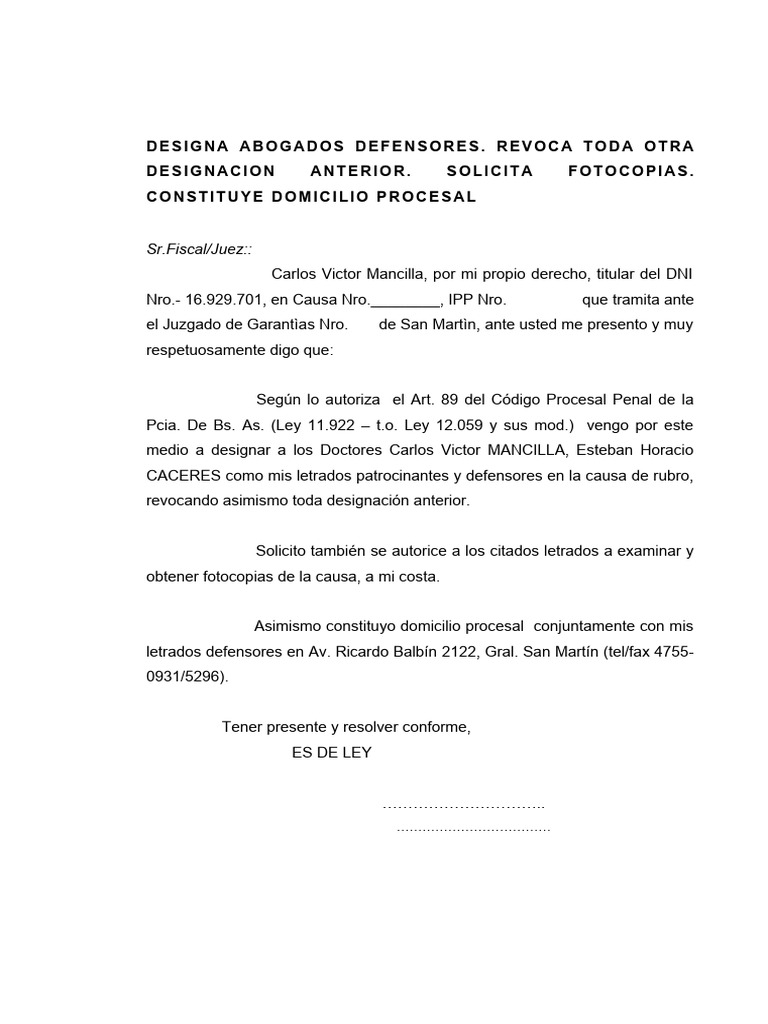Designa abogado defensor pdf