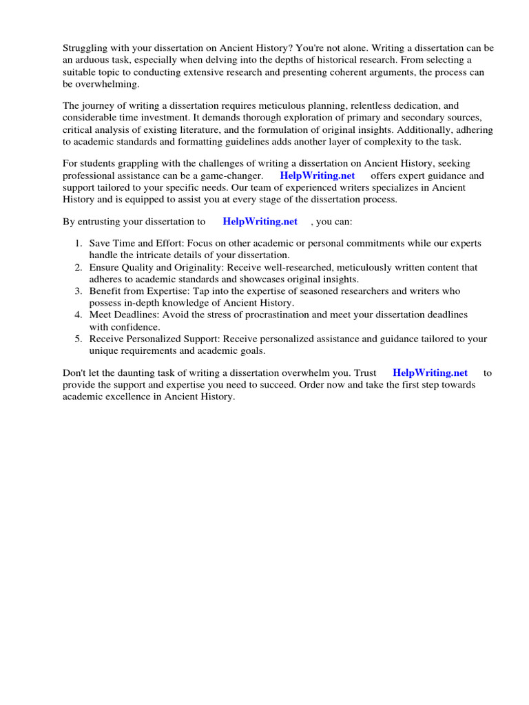 Ancient History Dissertation Help | PDF | Thesis | Essays