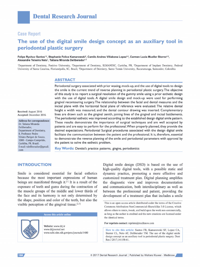 The Use of The Digital Smile Design Concept As An Auxiliary Tool in ...