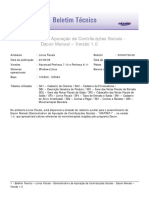 FIS - Demonstrativo de Apuração de Contribuições Sociais - Dacon Mensal - Versão 1.0