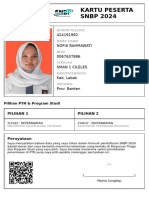 Kartu Peserta SNBP 2024: 424191992 Nofia Rahmawati 0067637886 Sman 1 Cileles Kab. Lebak Prov. Banten