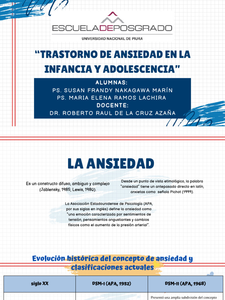 Trastorno de La Ansiedad en La Infancia y Adolescencia | Descargar ...