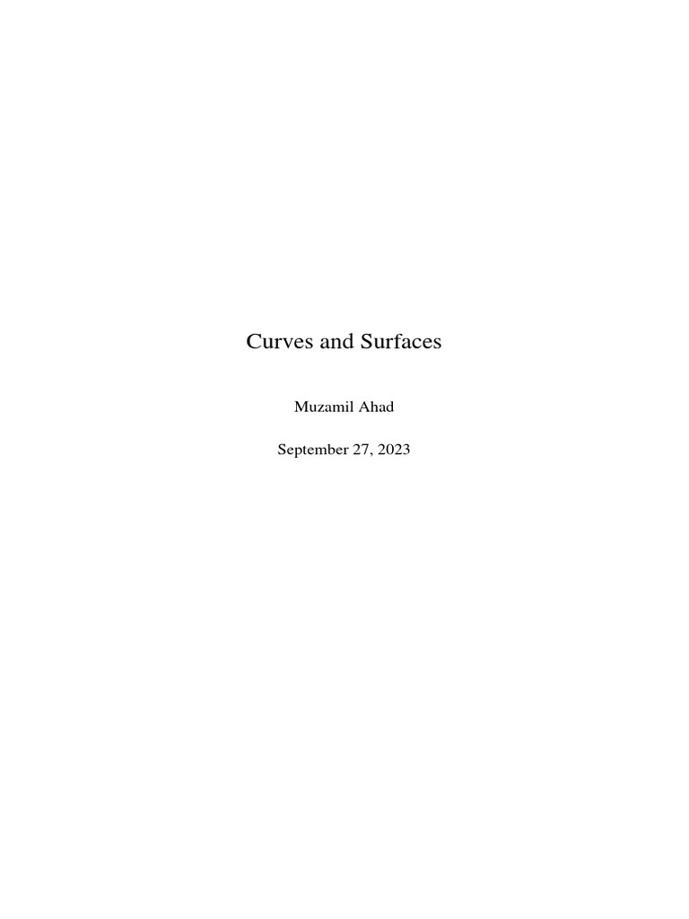 Curves and Surfaces | PDF | Differential Geometry | Curvature