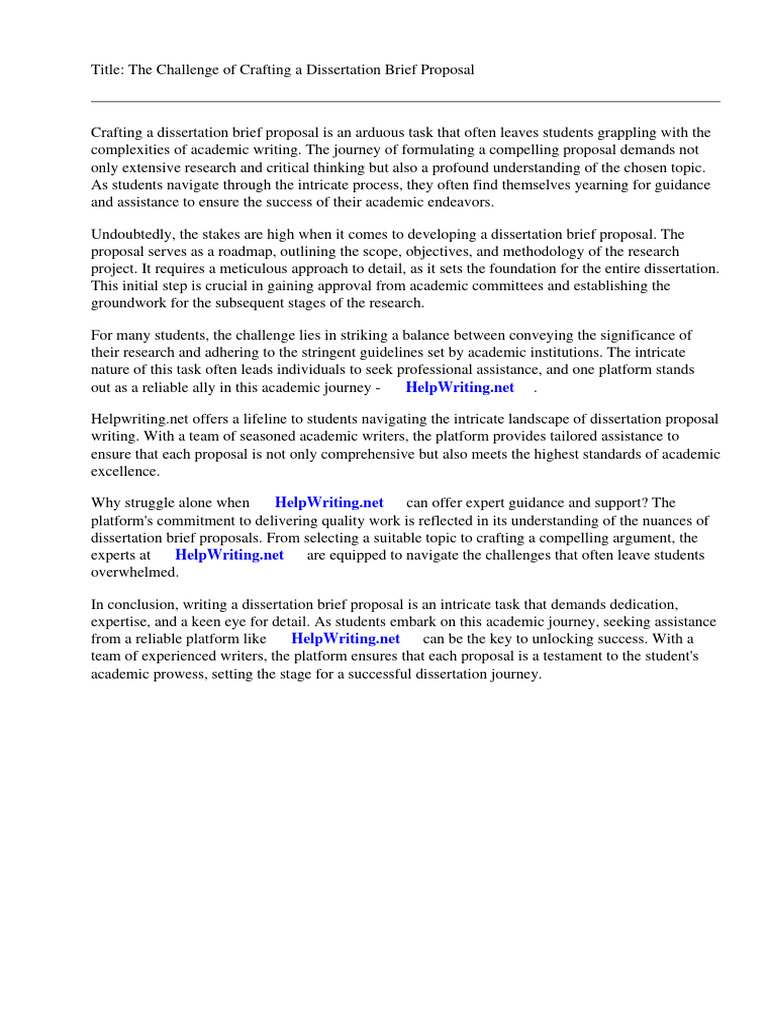 Dissertation Proposal Writing Guide | PDF | Thesis | Sustainability