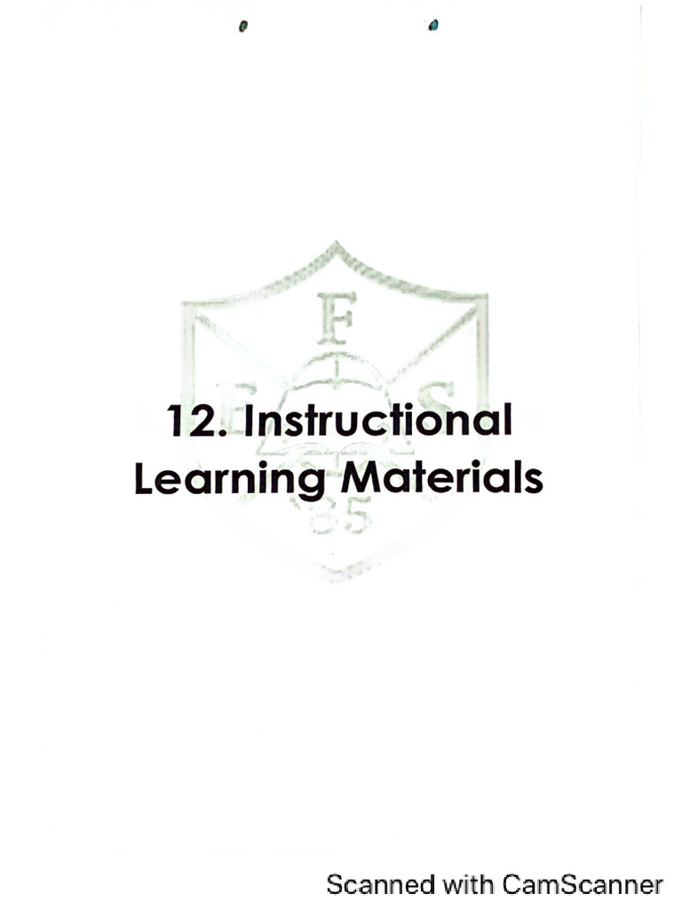 Instructional and Learning Materials | PDF
