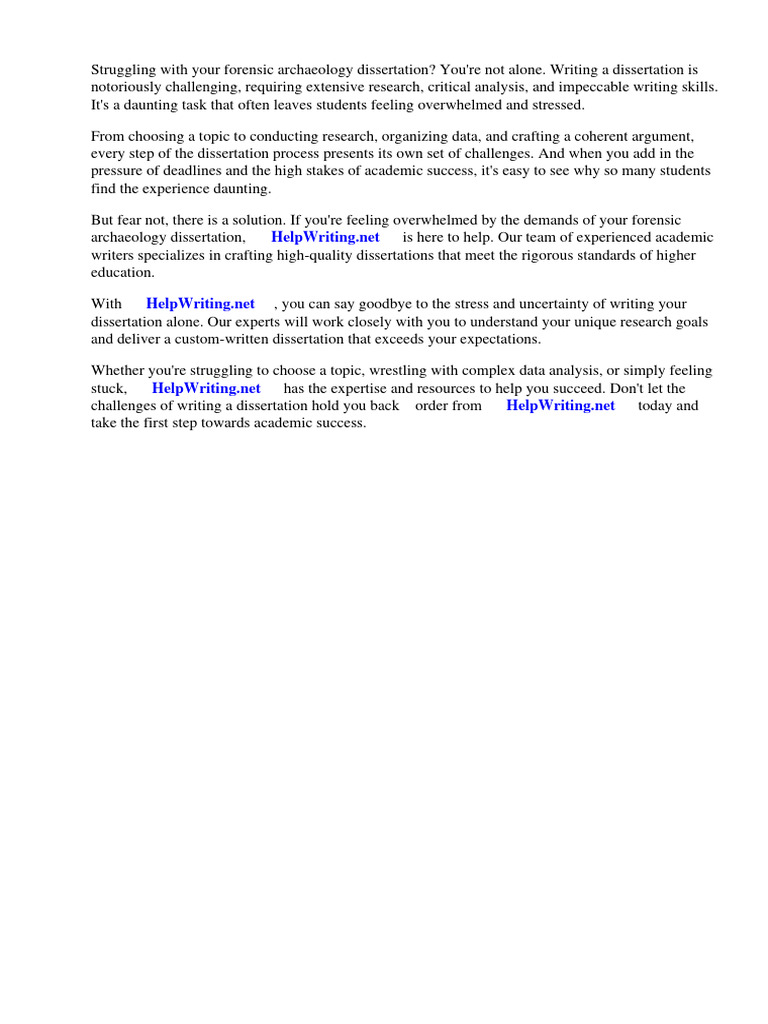 Forensic Archaeology Dissertation Ideas PDF Forensic Science Archaeology