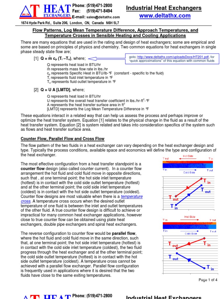 Approach Temperatures Heat Exchanger Heat Transfer