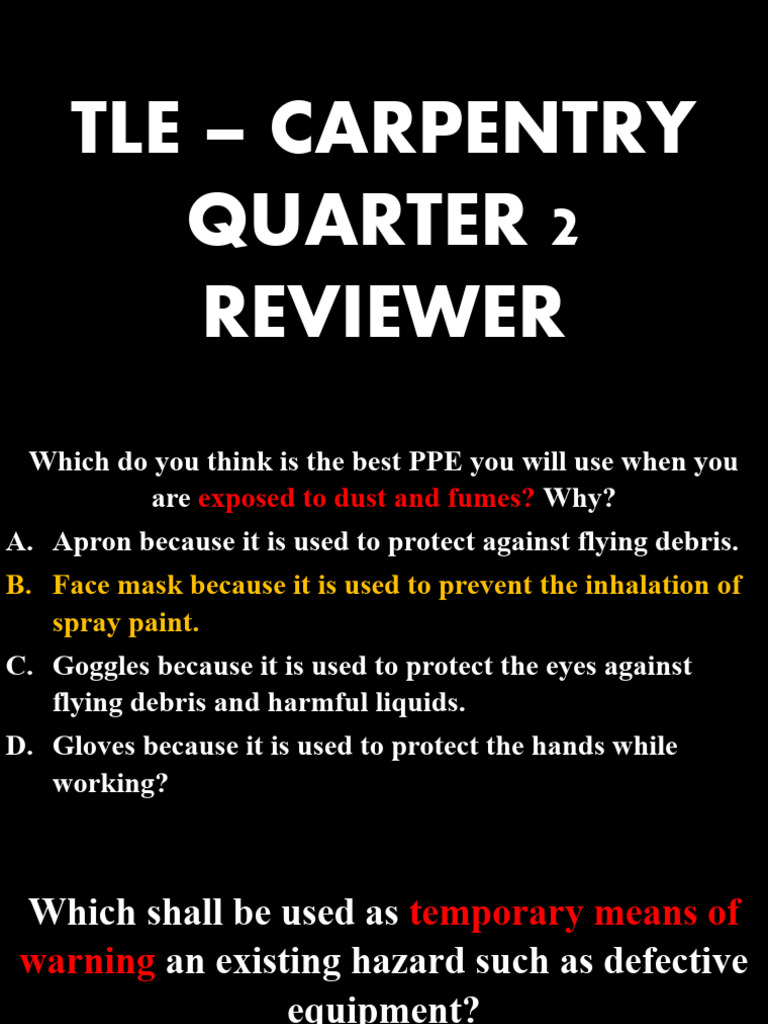 Tle Reviewer PDF Personal Protective Equipment Nail (Anatomy)