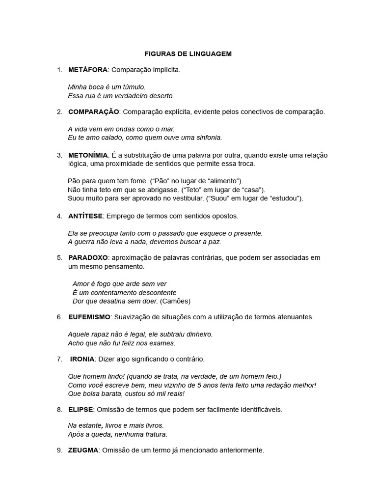 Figuras de Linguagem Explicadas | PDF