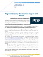 Regional Capacity Development Support Unit CDSU: Landmarks For Financing Mediterranean Films
