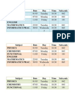 Board Timetable
