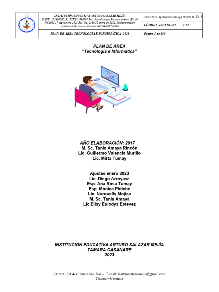 Plan de Tecnología e Informática 2023 | PDF | Tecnología de información ...