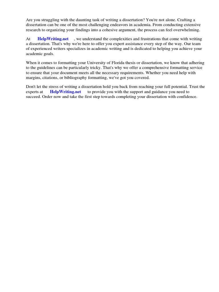 University of Florida Thesis or Dissertation Formatting Template PDF