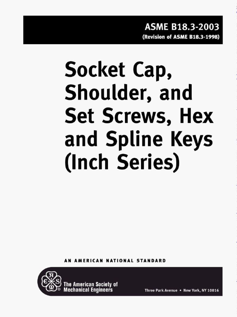 Ansi B18.3 Pdf Free