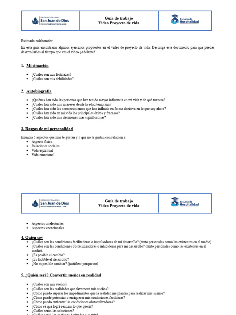 Proyecto de Vida | PDF | Crecimiento personal y profesional