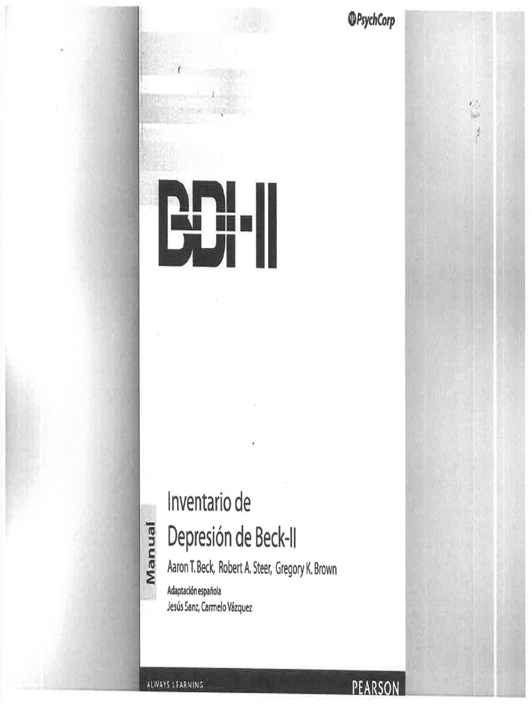 BDI-Inventario Depresión de Beck-Manual | PDF