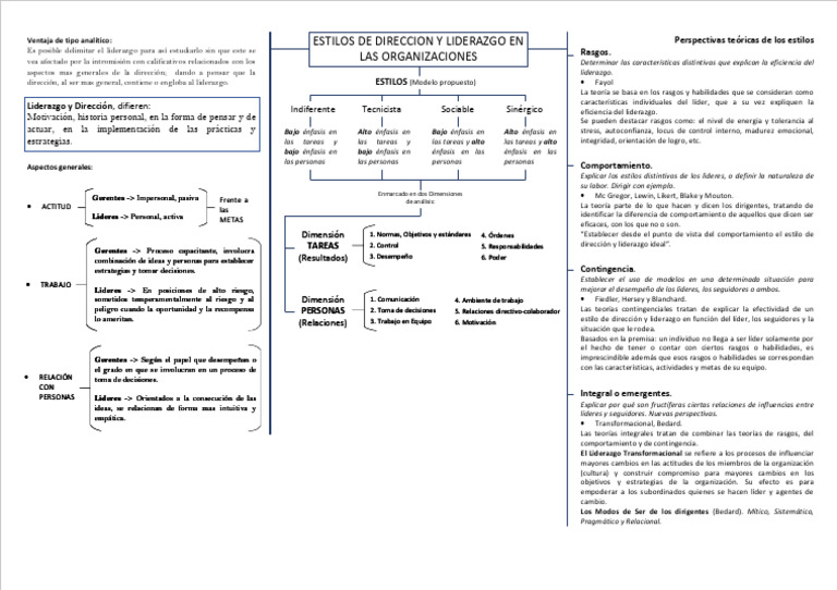 Estilos de Direccion y Liderazgo (MAPA) | PDF | Liderazgo | Toma de ...