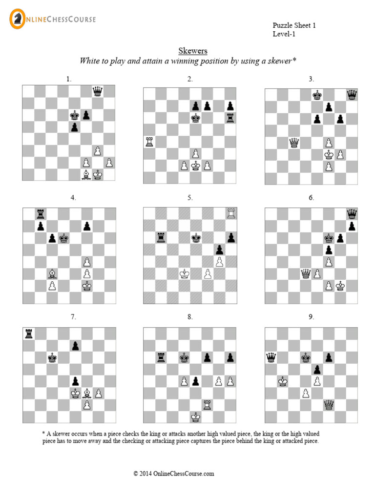 Chess Skewer Tactics and Puzzles | PDF | Chess | Chess Theory