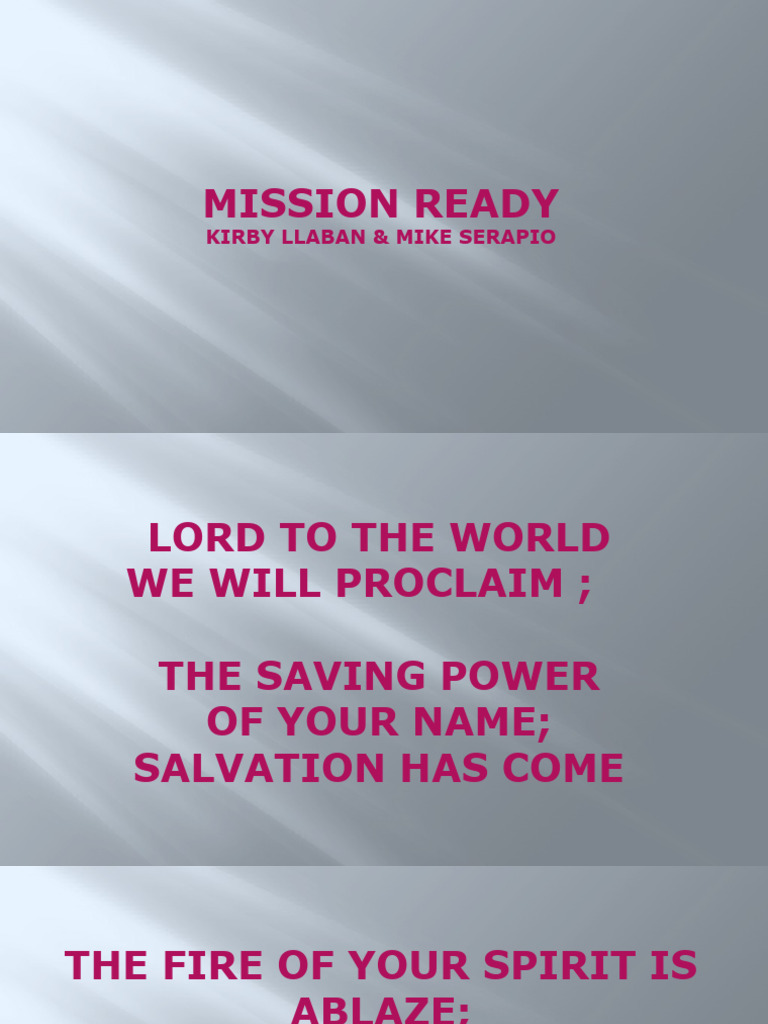 Mission Ready: Lyrics and Chords | PDF