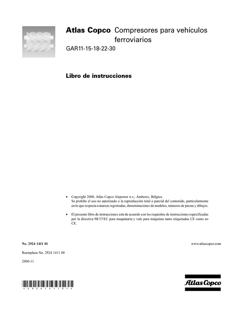 Manual de Instrucciones GAR 11, 15, 18, 22,30 | PDF | Refrigeración ...