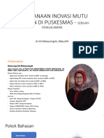 Dr. Siti Wahyuningsih, M.Kes - INOVASI MUTU LAYANAN DI PUSKESMAS - SEBUAH PENGALAMAN - PERNAS ADINKES - DIY