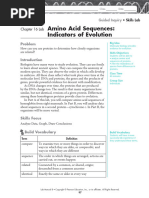 Chapter 16 Lab Amino Acid Sequences - Indicators of Evolution