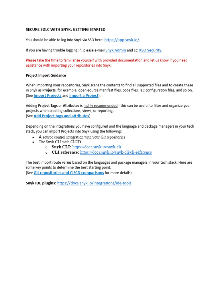 Getting Started with Snyk Integration | PDF