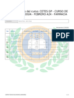 Libreta de Notas Del Curso: CETES GP - CURSO DE Ingreso - Biología - Febrero A24 - Farmacia - A