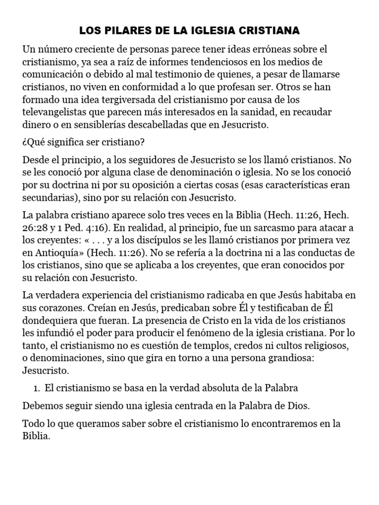 Pilares del Cristianismo y la Iglesia | PDF | Jesús | Biblia