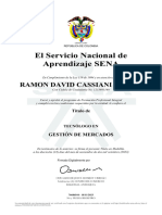 El Servicio Nacional de Aprendizaje SENA: Ramon David Cassiani Gomez
