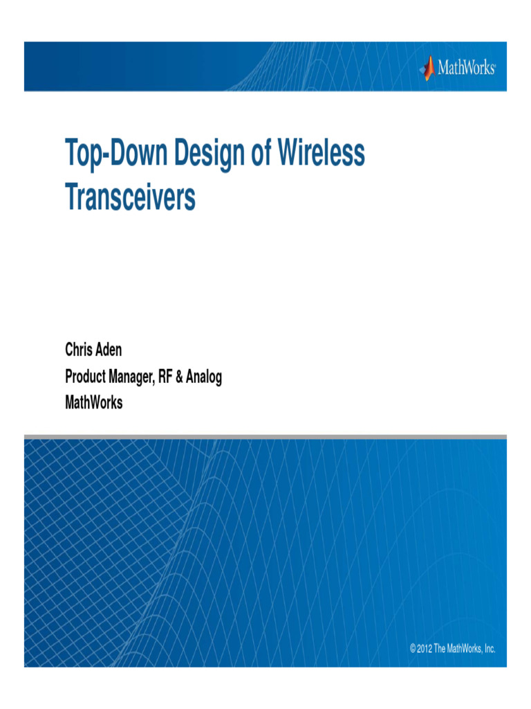 Top-Down Design of Wireless Transceivers | PDF | Digital Signal ...