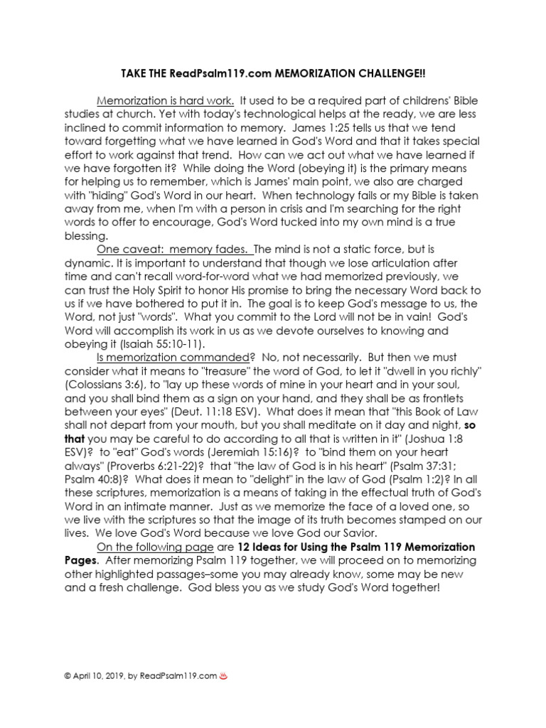 Memorization Challenge Intro 1 | PDF | Memory | Flashcard