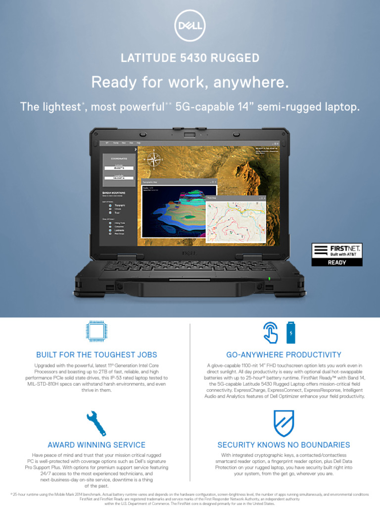 Latitude 5430 Rugged Spec Sheet | PDF | Laptop | Solid State Drive