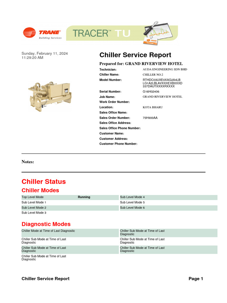 GRAND RIVERVIEW HOTEL CHILLER NO.2 G16H02406 ChillerServiceReport 2024 ...