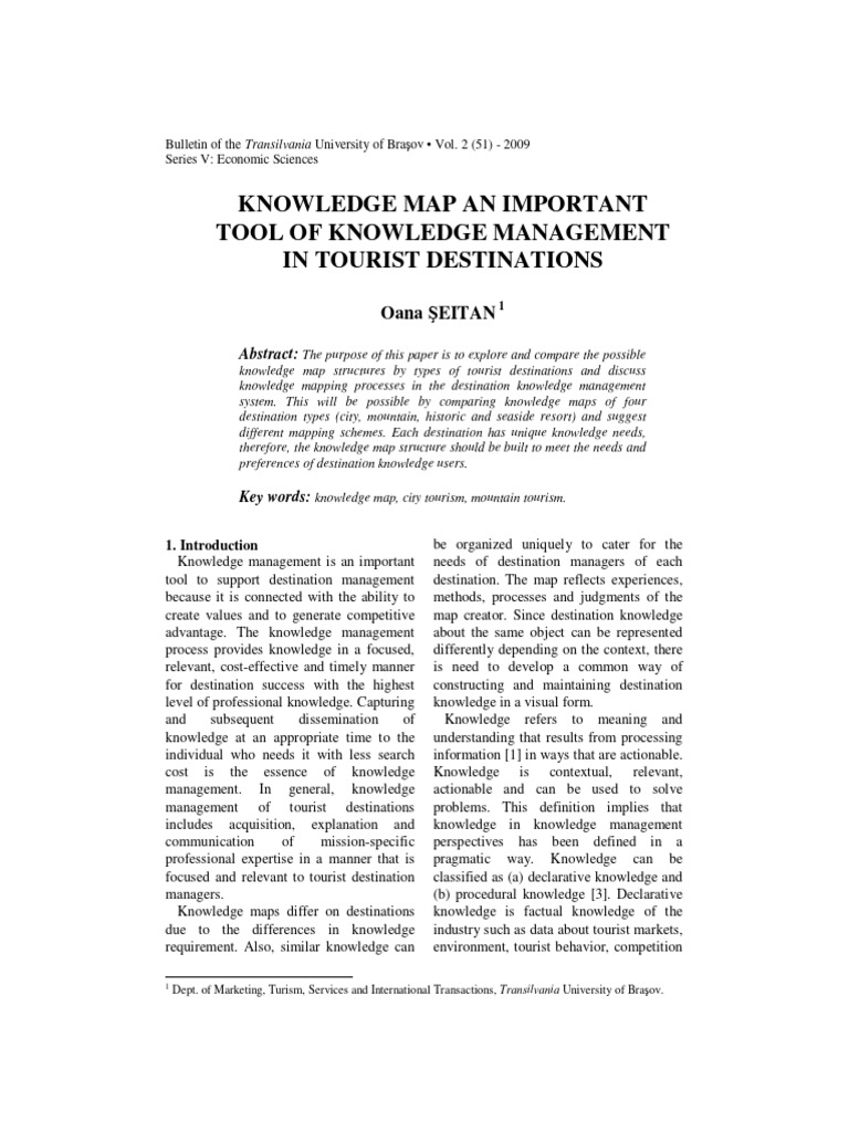 Knowledge Mapping in Tourism Management | PDF | Tourism | Knowledge