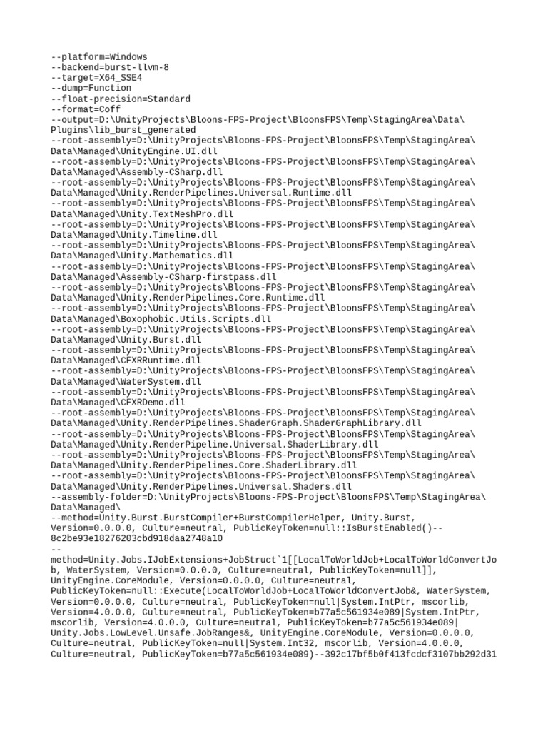 Unity Burst Compiler for Bloons FPS | PDF | Operating System Technology ...