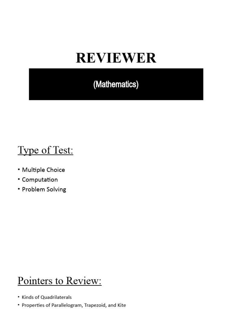 Reviewer Math 3rd Quarter | PDF