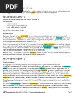 IELTS Speaking 2 and 3 - Health and Well-Being