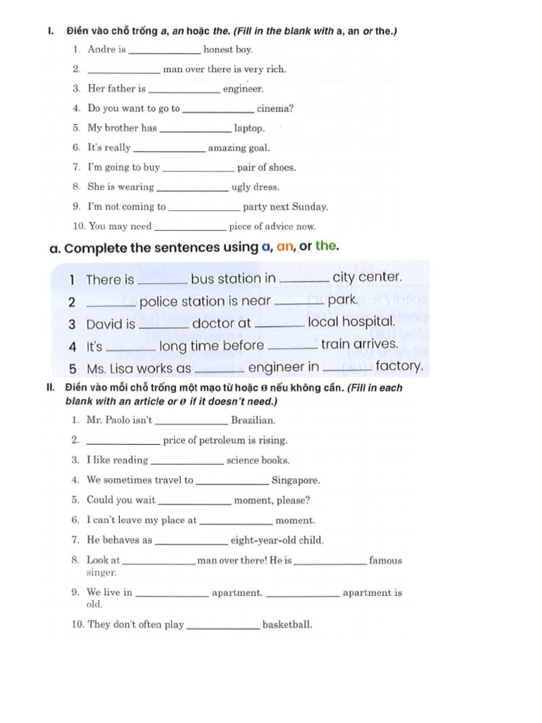 UIT 6 BT A, An, The | PDF