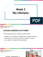 SWU194 Week 2 Topic 1 My Lifestyles