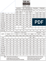 Price List Calendar