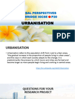 Global Perspectives Cambridge Igcse P20: Urbanisation