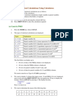 Statistical Calculations Using Calculators