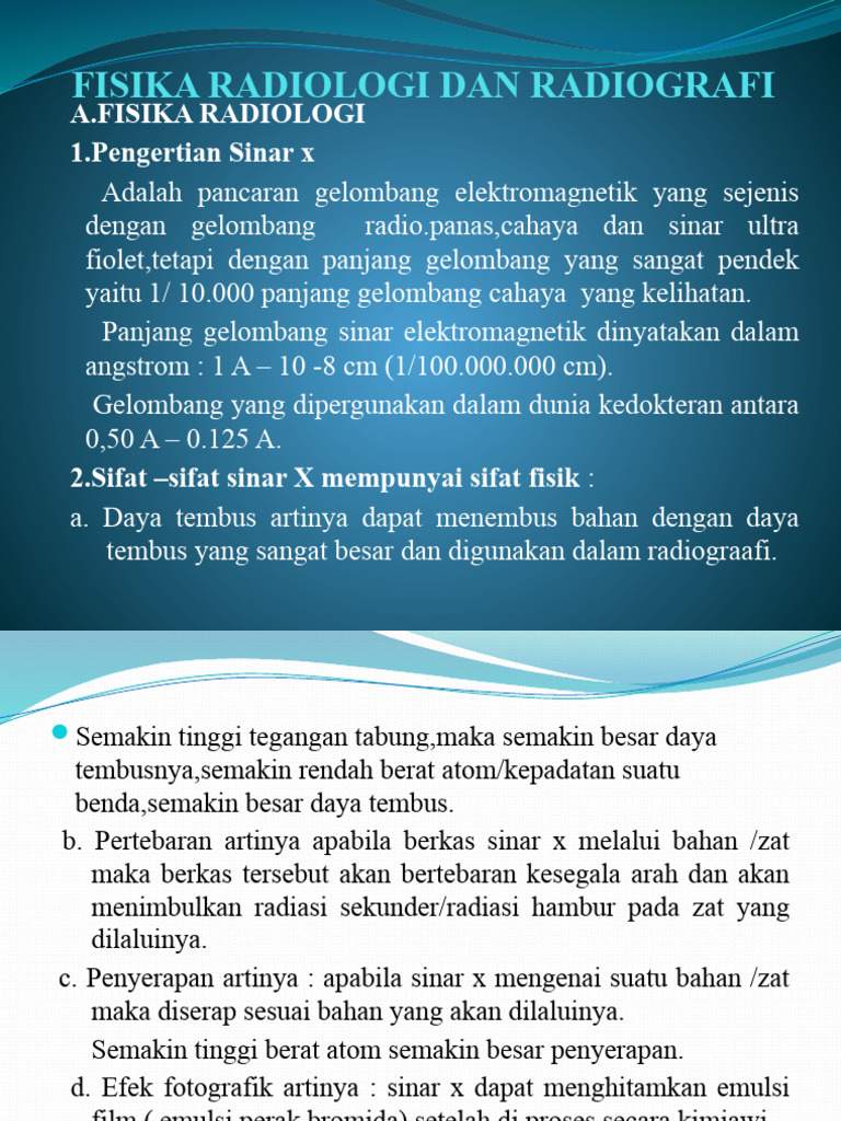 Fisika dan Teknik Radiologi | PDF