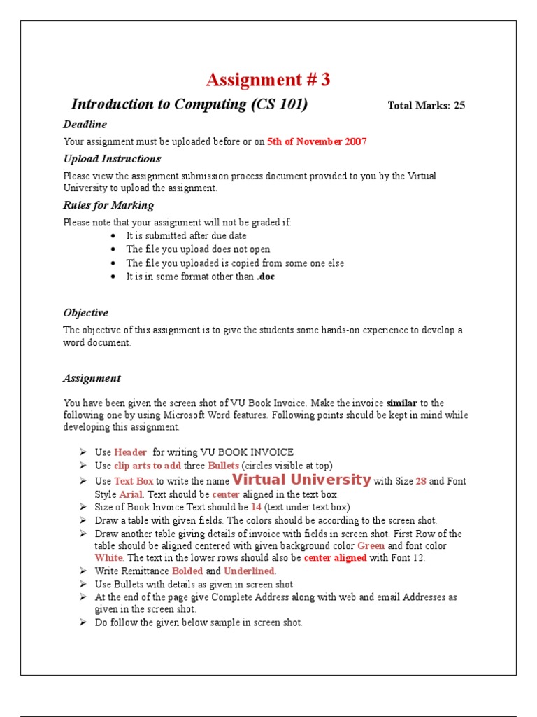 Fall 2007 - CS101 - 3 | PDF | Invoice | Software