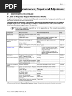 Section 5: Maintenance, Repair and Adjustment: 5.1 Maintenance Schedule 5.1. List of Required Regular Maintenance Works