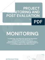 Project Monitoring and Post Evaluation