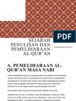 Sejarah Penulisan Dan Pemeliharaan Al-qur'An