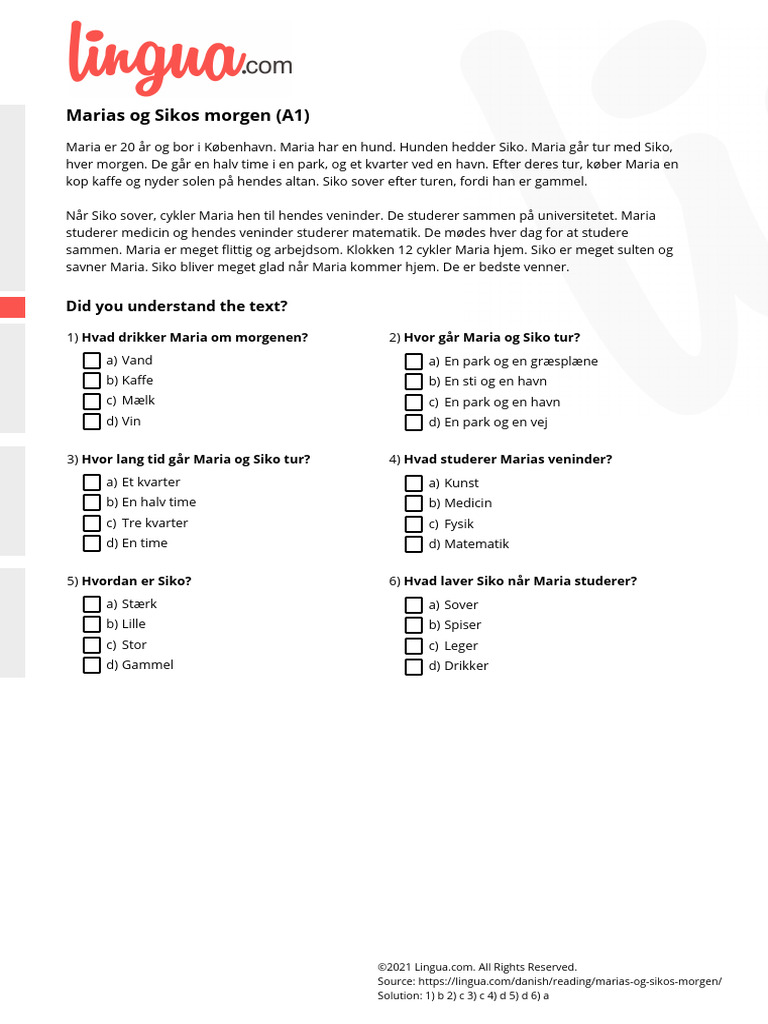 Storage - Pdfs - Danish Text Marias Og Sikos Morgen | PDF
