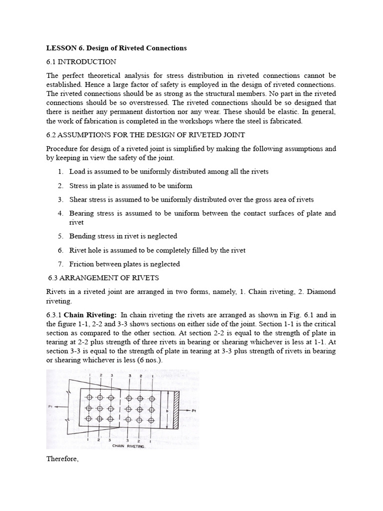 LESSON 6. Design of Riveted Connections | PDF